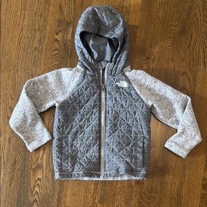 Gray Quilted Kids Hoodie by The North Face